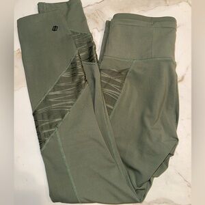 Linc Sage Green moto Leggings Small Mesh Panel High Rise Activewear Workout